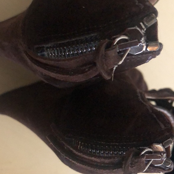 MIU MIU Suede Platform Wedge Shoes - Picture 7 of 8